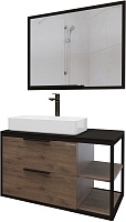 Grossman Мебель для ванной Лофт 90 подвесная веллингтон/черный
